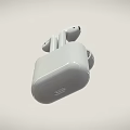 White Wireless Earbuds With Open Charging Case And Modern Sleek Design 3d model
