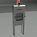 Industrial Equipment Metal Cabinet With Open Door Internal Wiring Terminal Blocks And Red Warning Light