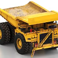 Yellow Heavy Duty Dump Truck with Large Tires and Open Bed for Construction Mining