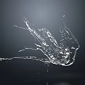 Transparent Water Splash Capturing Fluid Motion in Dynamic Shape Against Dark Background