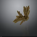Tiny Coral Polyps Build Branching Yellow Coral Structure with Textured Surface