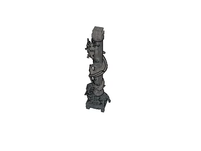 Classic Decorative Column Featuring Intricate Carvings And Detailed Spiral Patterns 3d model