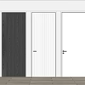 Sleek Modern Hinged Doors Featuring Dark Wood Black White Stripes And Pure White Designs