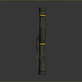 Green Military Missile Weapon With Yellow Stripes And Tactical Design