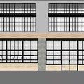 Modern Casement Windows For Building Exterior With Black Frame And Grid Glass Panes