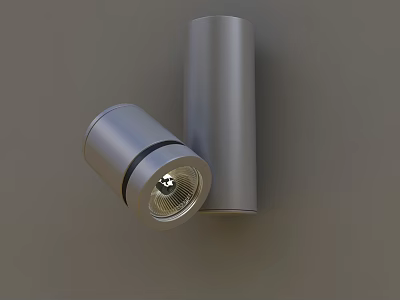 Silver Cylindrical Downlight Spotlight Wall Mounted Modern Indoor Lighting Fixture 3d model
