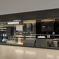 Sleek Modern Kitchen Interior With Dark Cabinets And Integrated Appliances 3d model