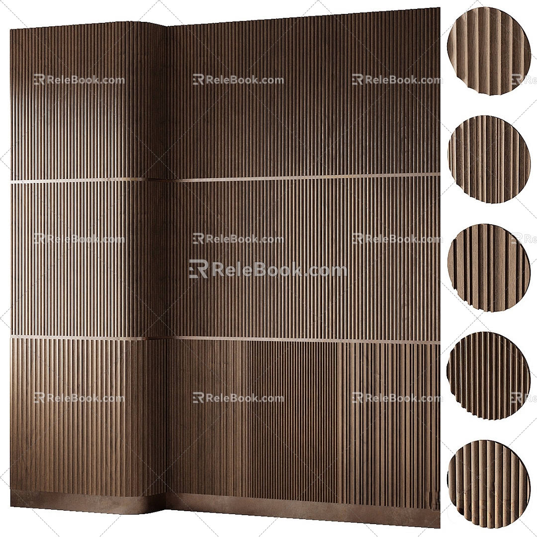 Wood grating background wall 3d model