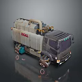 VAGALL Heavy Duty Functional Truck With Large Storage Tank Industrial Pipes And Gray Exterior