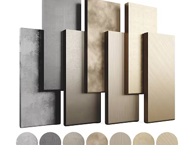 Display Of Decorative Panels With Different Colors Textures And Swatches 3d model