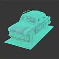 Rusty Vintage Old Car With Roof Rack And Weathered Exterior On Display Platform
