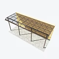 Modern Coffee Table With Glass Top And Metal Grid Frame Structure Design 3d model