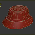 Stylish Red Felt Hat With Wide Brim And Stitching Detail On Dark Background