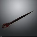 Dragon Themed Sword with Red Decorative Eye and Fantasy Style Details