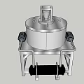 Heavy Duty Industrial Equipment Featuring Circular Metal Vessel Top Structure Base Stand And Side Motors