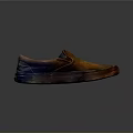 Brown Leather Slip On Casual Shoes With Vintage Style And Comfortable Sole