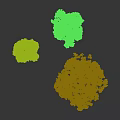 Aerial View Of Lush Trees On Green Grass Field With Sunlit Shadows