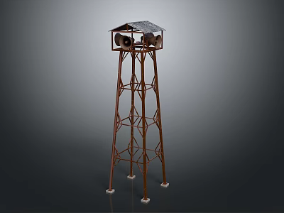 Industrial Metal Frame Storage Rack Tower Structure With Support Legs And Top Storage Compartment 3d model