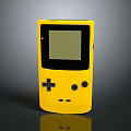 Yellow Handheld Gaming Console Portable Electronic Device With Screen D-pad And Round Buttons 3d model
