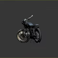 Black Vintage Motorcycle With Knobby Tires Textured Seat And Exposed Engine