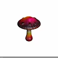 Vibrant Red And Yellow Gradient Mushroom Plant With Glossy Cap And Smooth Stem