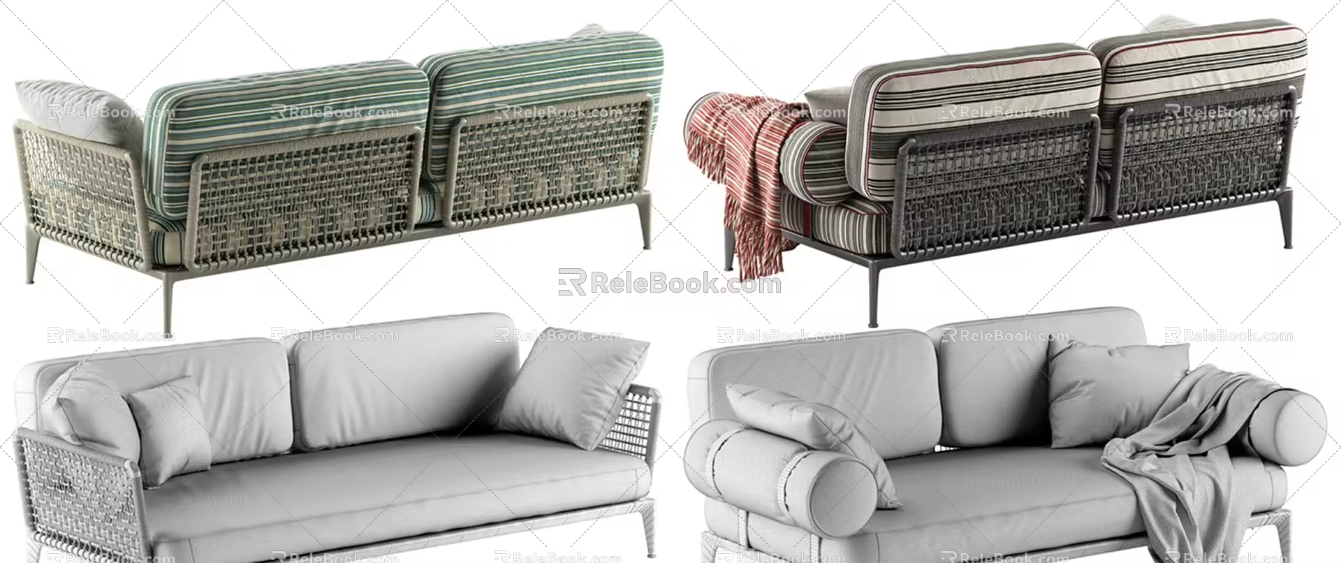 Modern Multiplayer Sofa Double Sofa 3d model