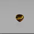 Artisanal Rustic Ceramic Bowl With Yellow Green Glaze And Textured Surface