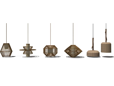 Various Geometric Woven And Stylish Pendant Lights For Modern Home Decor 3d model