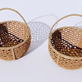 Two Handwoven Garden Decor Baskets With Woven Design And Handles