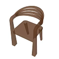 Modern Leisure Chairs With Curved Armrests Transparent And Brown Sleek Design