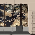 New Chinese-style screen partition 3d model