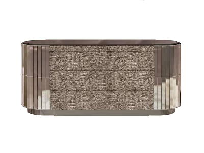 Elegant Modern Entryway Console Cabinet With Metal Frame And Woven Texture Panel 3d model