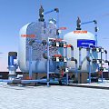 Industrial Equipment Featuring Large Storage Tanks Piping Systems And Mechanical Components