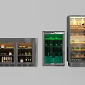 Stainless Steel Display Refrigerators With Glass Doors For Food And Drinks Storage In Kitchen