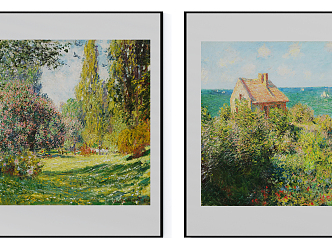 Modern Oil Painting Advanced Scenery Oil Painting Hanging Painting Combination 3d model