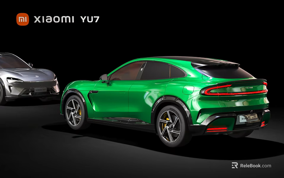 Xiaomi Yu7 Green Coupe SUV Featuring Sleek Design And Sporty Rear Styling 3d model 