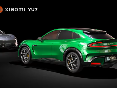 Xiaomi Yu7 Green Coupe SUV Featuring Sleek Design And Sporty Rear Styling 3d model