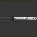 Metallic Tactical Pistol Featuring Silencer Laser Sight And Glossy Surface Reflection