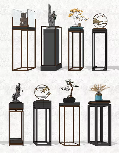 New Chinese style ornaments decorative ornaments combination 3d model