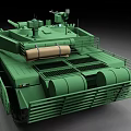 Green Military Tank 3D Model With Long Gun Barrel And Tracks
