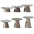Stylish Modern Coffee Tables Featuring Marble Top And Metal Cone Base Design 3d model