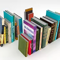 Colorful Stack of Various Books Including Business Title and Diverse Genres