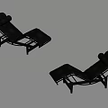 Pair of Modern Black Lounge Chairs With Metal Frame And Comfortable Design