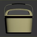 Beige Storage Basket With Dark Brown Trim Dual Handles And Transparent Lid For Home Organization