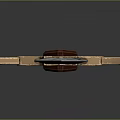Decorative Medieval Sword With Red Hilt And Blue Patterned Blade Design