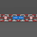 Road Construction Barriers With Red White Stripes And No Entry Signs For Traffic Safety