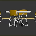 Yellow Dining Table And Chairs Set With Modern Design For Home Furniture