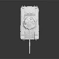 White Military Tank Model With Detailed Structure Tracks And Cannon