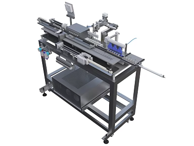 Industrial Equipment With Automated Conveyor System Control Panel And Precision Components 3d model