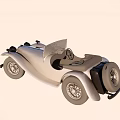 Vintage Silver Convertible Car With Classic Body Design And Open Top